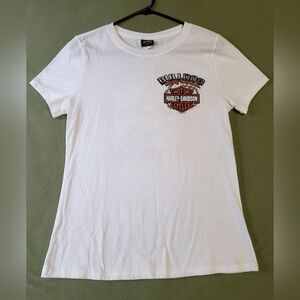 Harley Davidson Smithfield NC Bulldog White T-Shirt
